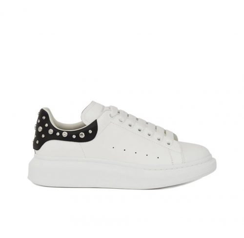 Alexander McQueen AMQ Oversized Studded Platform Sneakers White and Black