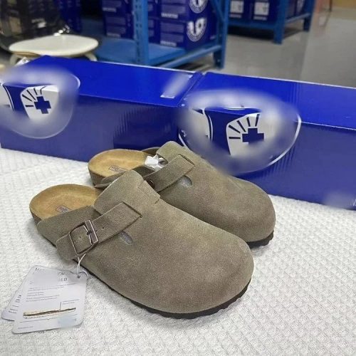 Birkenstock Boston Suede Clogs Brown