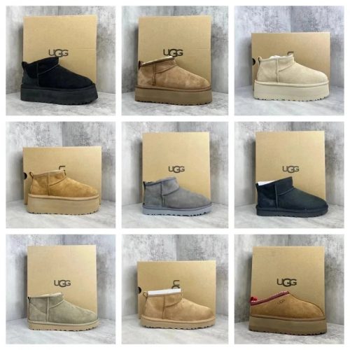 UGG Classic Ultra Mini Platform Chunky Suede Boots Multicolor