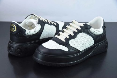Gucci Basket chunky leather sneakers Black and White