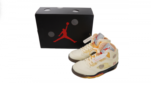 Jordan Air Jordan 5 Retro Off-White Sail High Top Sneakers Beige