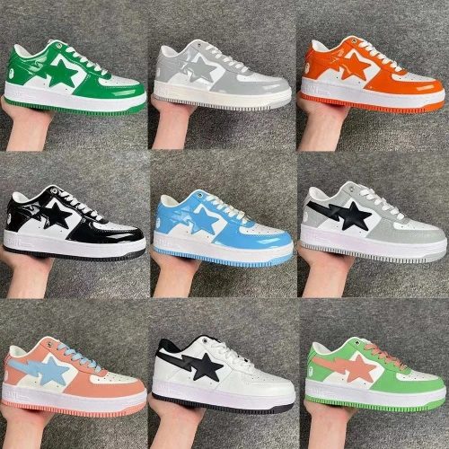 A Bathing Ape BAPE Bapesta Patent Leather Sneakers Multicolor