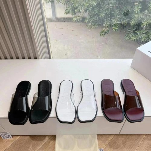 Loewe Transparent Slide Sandals Casual Summer Shoes Multicolor