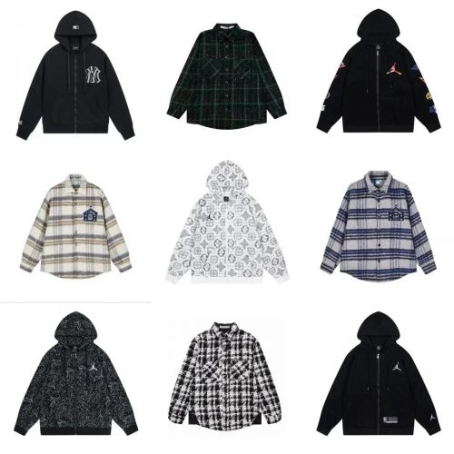 Jordan Jumpman Streetwear Zip-Up Hoodie and Flannel Jacket Collection Multicolor