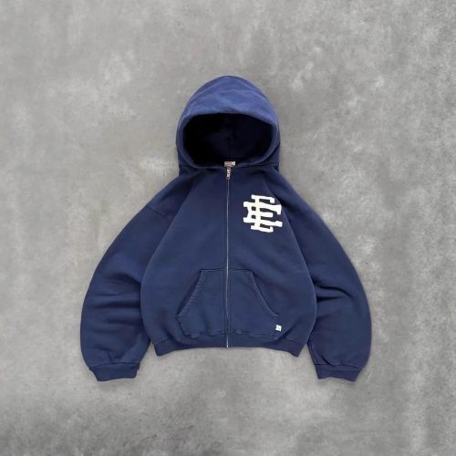 Eric Emanuel EE Zip-Up Oversized Hoodie Navy