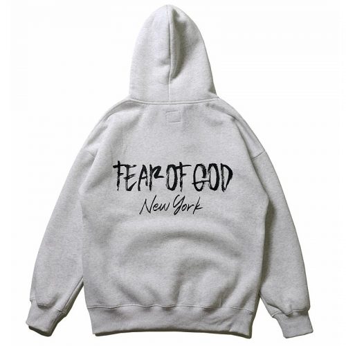 Fear of God FOG New York Graphic Oversized Hoodie Gray