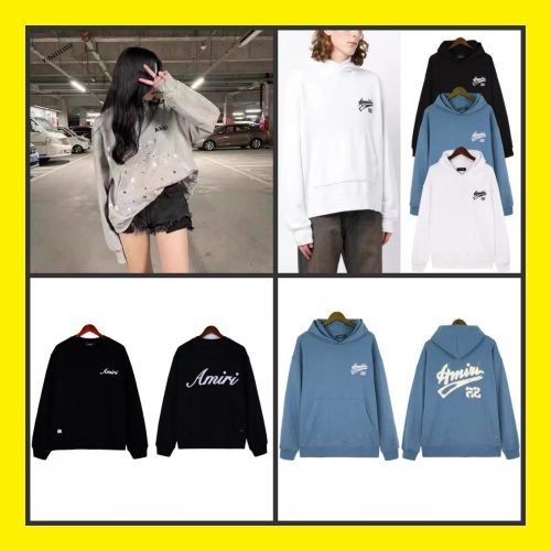 Amiri Graphic Print Oversized Hoodie and Sweatshirt Multicolor