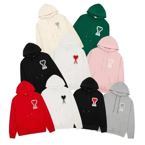 Ami Paris Ami Ami de Coeur Embroidered Hoodie Multicolor