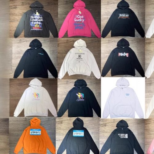 Vetements Graphic Print Oversized Hoodie Multicolor