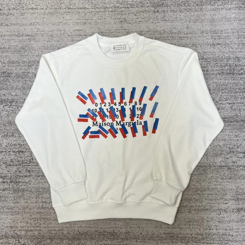 Maison Margiela Graphic Print Cotton Sweatshirt White