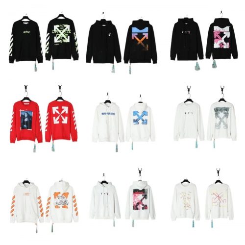 Off-White Graphic Print Streetwear Hoodie and Sweatshirt Collection Multicolor