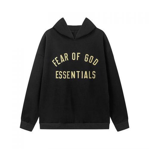 Fear of God FOG Essentials Graphic Streetwear Hoodie Black