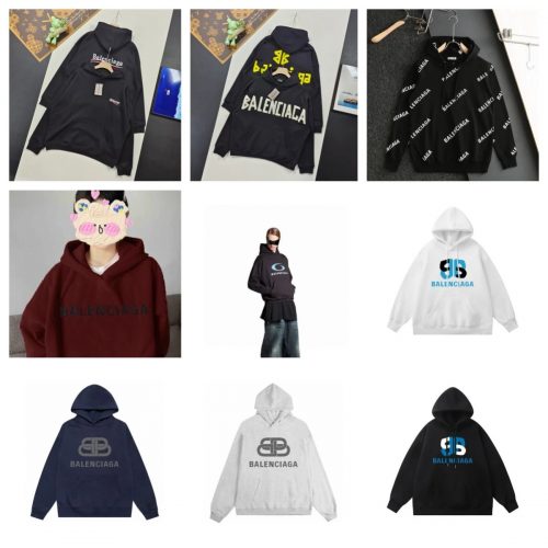 Balenciaga Graphic Print Oversized Hoodie Multicolor