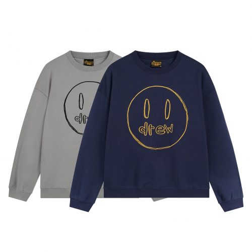 Drew House Sketch Mascot Oversized Crewneck Sweatshirt Navy and Gray
