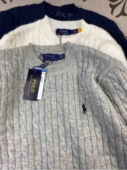Polo Ralph Lauren PRL Cable-Knit Classic Sweater Gray