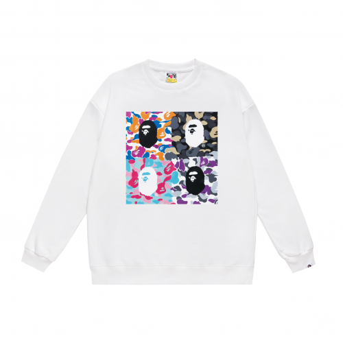 A Bathing Ape BAPE Camo Graphic Streetwear Sweatshirt White