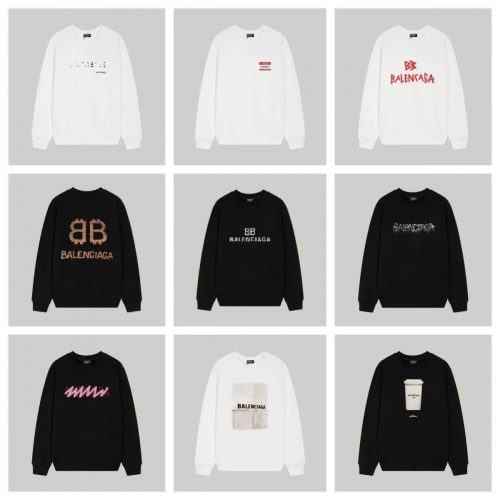 Balenciaga Graphic Print Crewneck Sweatshirt Multicolor