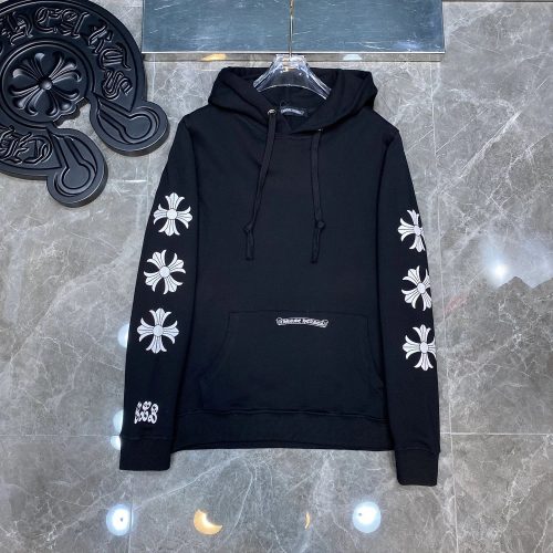 Chrome Hearts Cross Sleeve Print Streetwear Hoodie Black