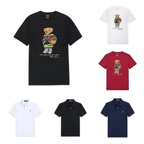 Ralph Lauren Polo Polo Bear Graphic Tee and Classic Polo Shirt Cotton T-Shirts and Polo Shirts 
