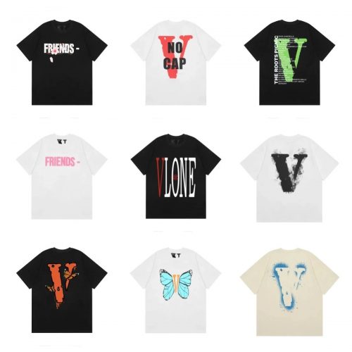 Vlone Graphic Print Streetwear T-Shirt Multicolor