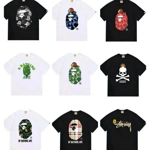 A Bathing Ape BAPE Graphic Print Streetwear T-Shirt Multicolor