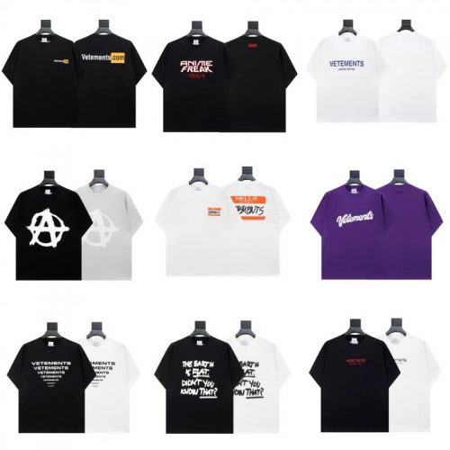 Vetements Graphic Print Oversized Tee Collection Multicolor