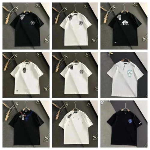 Chrome Hearts Graphic Print Cotton T-Shirt Black and White