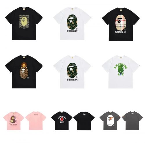A Bathing Ape BAPE Graphic Print Cotton T-Shirt Multicolor