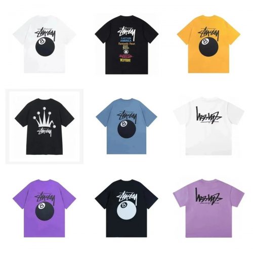 Stussy 8 Ball Graphic Streetwear T-Shirt Multicolor