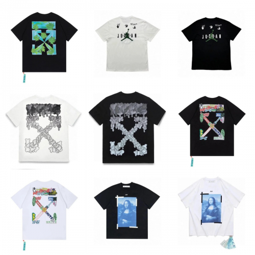 Off-White Graphic Print Oversized Tee Multicolor