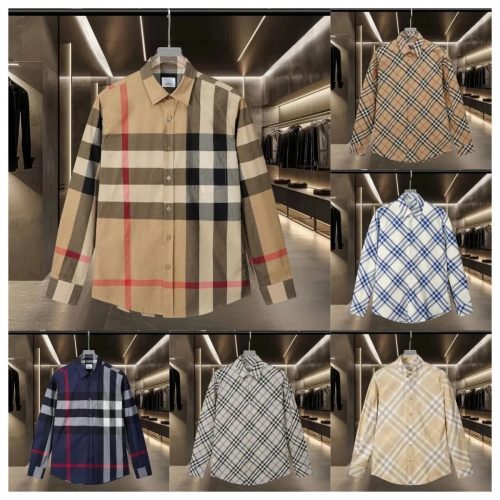 Burberry Check Print Classic Cotton Button-Down Shirt Multicolor