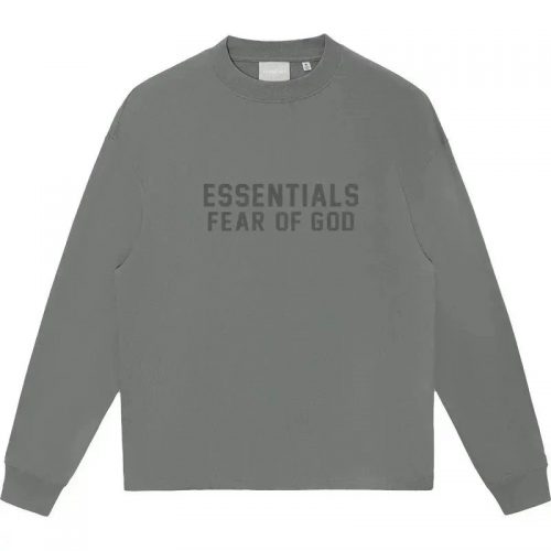 Fear of God FOG Essentials Oversized Long Sleeve T-Shirt Gray