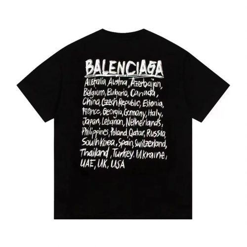 Balenciaga Countries Graphic Oversized Tee Black