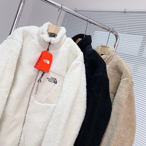 The North Face TNF Denali Fleece Cozy Jacket White Black and Beige