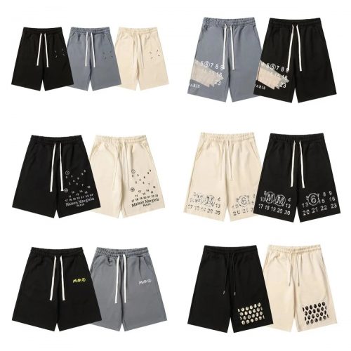 Maison Margiela MM6 Graphic Print Cotton Shorts Multicolor