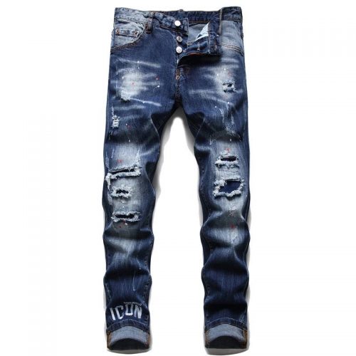 Dsquared2 D2 ICON Distressed Denim Jeans Blue