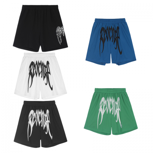 Revenge Mesh Shorts Graphic Streetwear Shorts Multicolor