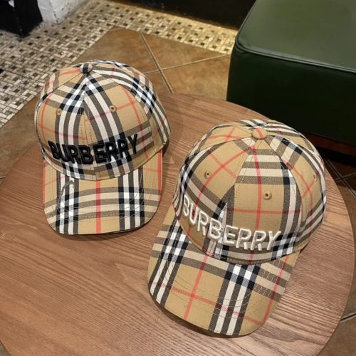 Burberry Check Baseball Cap Classic Streetwear Headwear Beige