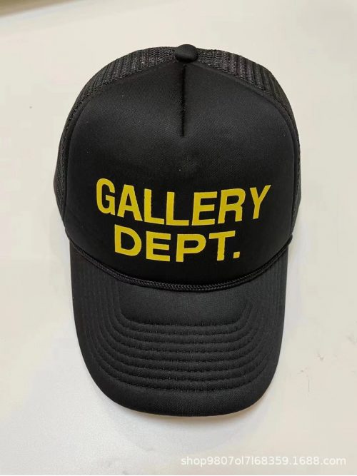 Gallery Dept. Trucker Hat Streetwear Baseball Cap Black and Yellow