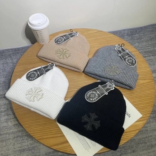 Chrome Hearts Cross Patch Beanie Knit Hat Multicolor