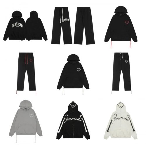 Carsicko Streetwear Collection Graphic Hoodies and Joggers Black and Gray