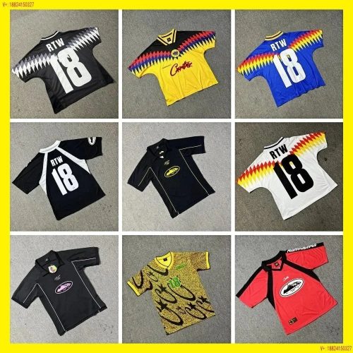 Corteiz Rules The World Graphic Streetwear Soccer Jersey Multicolor