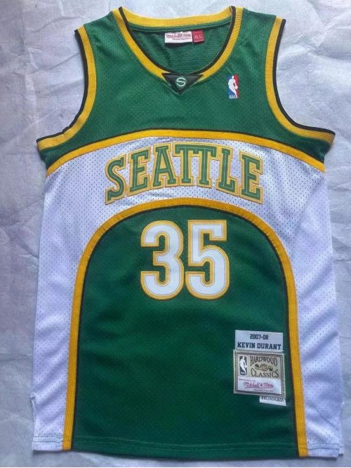 Mitchell & Ness M&N 2007-08 Seattle SuperSonics Kevin Durant Retro Basketball Jersey Green and 