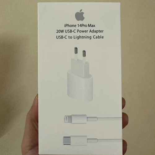 Apple iPhone 14 Pro Max 20W Power Adapter and USB-C to Lightning Cable White