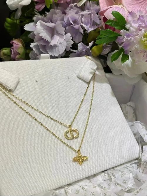 Dior Clair D Lune Bee Elegant Necklace Gold