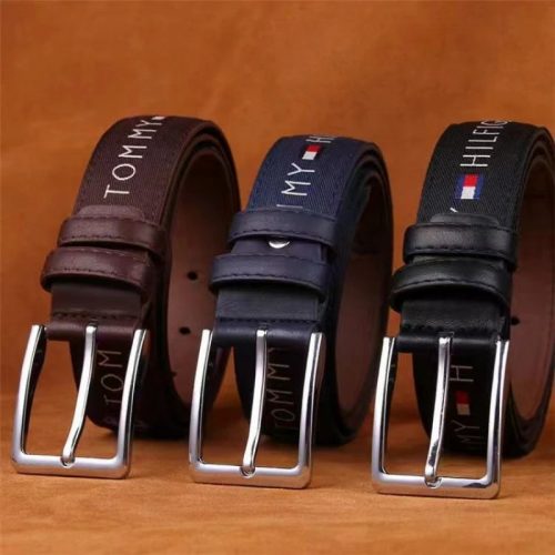 Tommy Hilfiger Canvas and Leather Casual Belt Multicolor