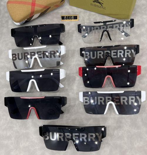 Burberry Shield Sunglasses Oversized Fashion Eyewear Multicolor