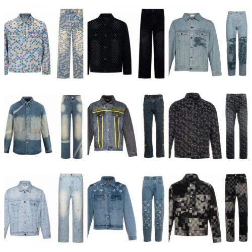 Louis Vuitton LV Monogram Denim Jacket and Jeans Set Casual Blue
