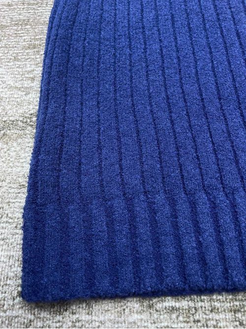 Design Ribbed Knit Sweater Blue