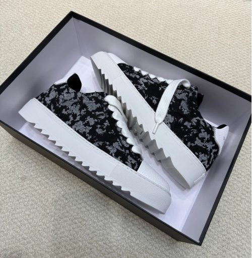 Design Camo Print Platform Sneakers Casual Shoes Black and White